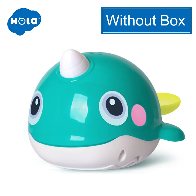 without box HOLA 8101 игрушка для ванны, плавающие носики, пузырьковый КИТ, игрушки для ванной комнаты для детей, водный плавательный душ для детей - Цвет: without box