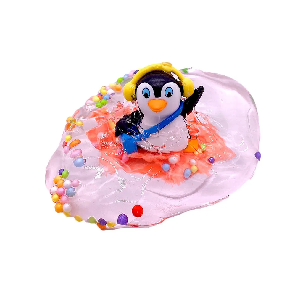 Забавный цветной шар пузырь в виде пингвина 120 мл сделай сам Хрустальная глина