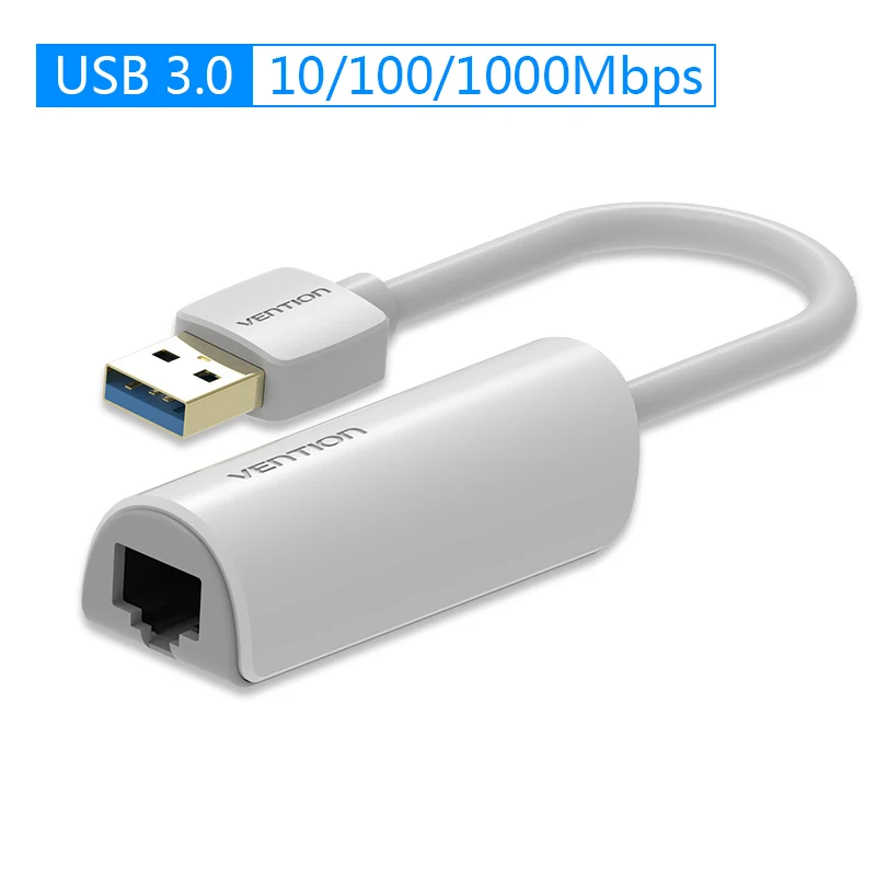 Vention USB 3,0 2,0 Ethernet адаптер USB к RJ45 Lan сетевая карта для Windows10 8 8,1 7 XP Mac OS ноутбук PC Chromebook Smart - Цвет: USB 3.0 White