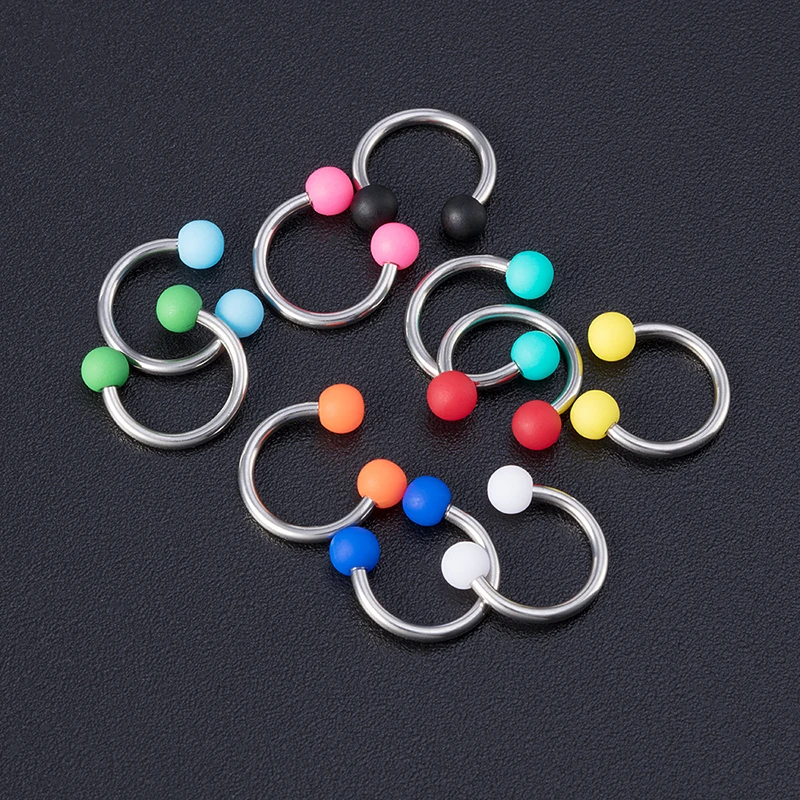 

2-10pc Nose Ring Septum Lip Piercing BCR Eyebrow Stud Hoop Earring Circular Tragus Helix Ear Horseshoe Jewelry for Women Men 16G
