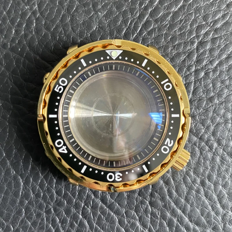 

Сапфировый кристалл с PVD покрытием, чехол для тунца из нержавеющей стали, Керамическая рамка, 47 мм, черный/золотой, подходит для Nh35a/Nh36a Automatic