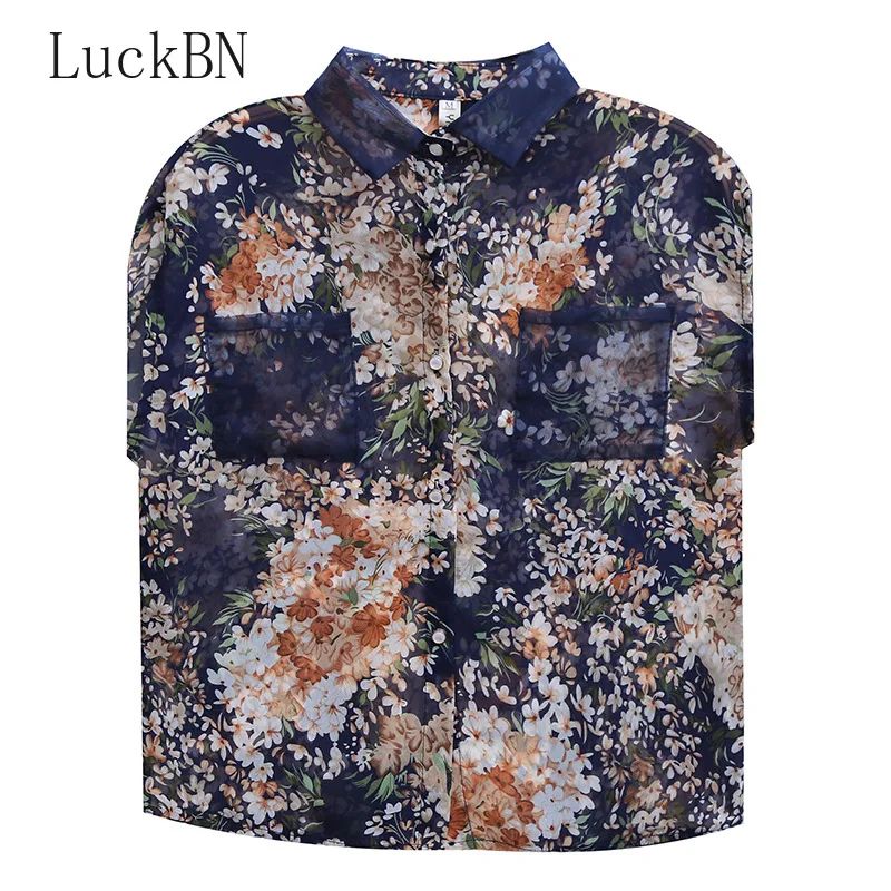 

Casual Sleeveless Print Blouse Spring Summer New Floral Chiffon Shirts Women Plus Size Cardigan Ladies Tops Blusas Mujer 2021