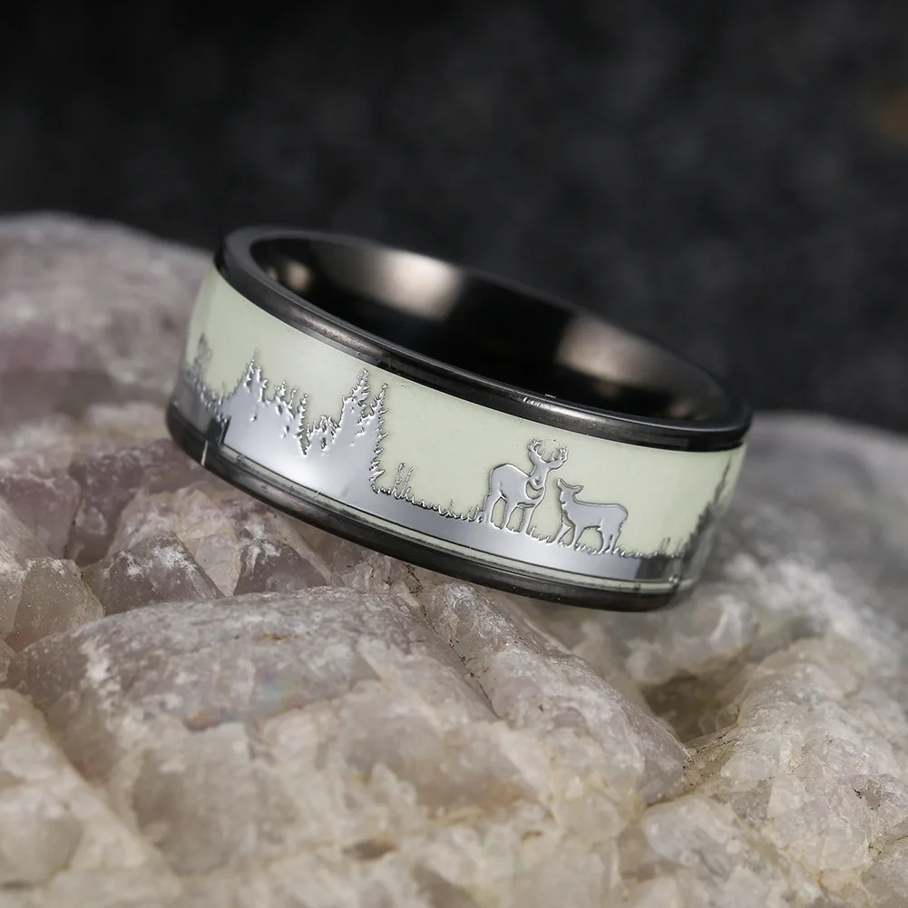 Новый стиль световой Лось кольцо Модные Titanium стали ювелирные изделия