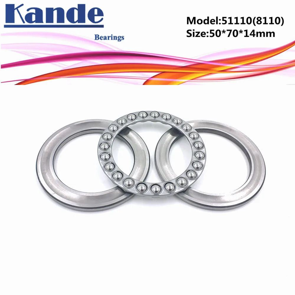 Kande 51110 8110 2 шт. 50x70x14 фотоподшипник плоский упорный шарикоподшипник Осевой Упорный
