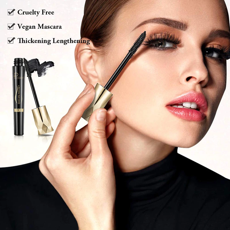 Тушь для ресниц Crown Mascara 4D водостойкая Удлиняющая из шелкового волокна не