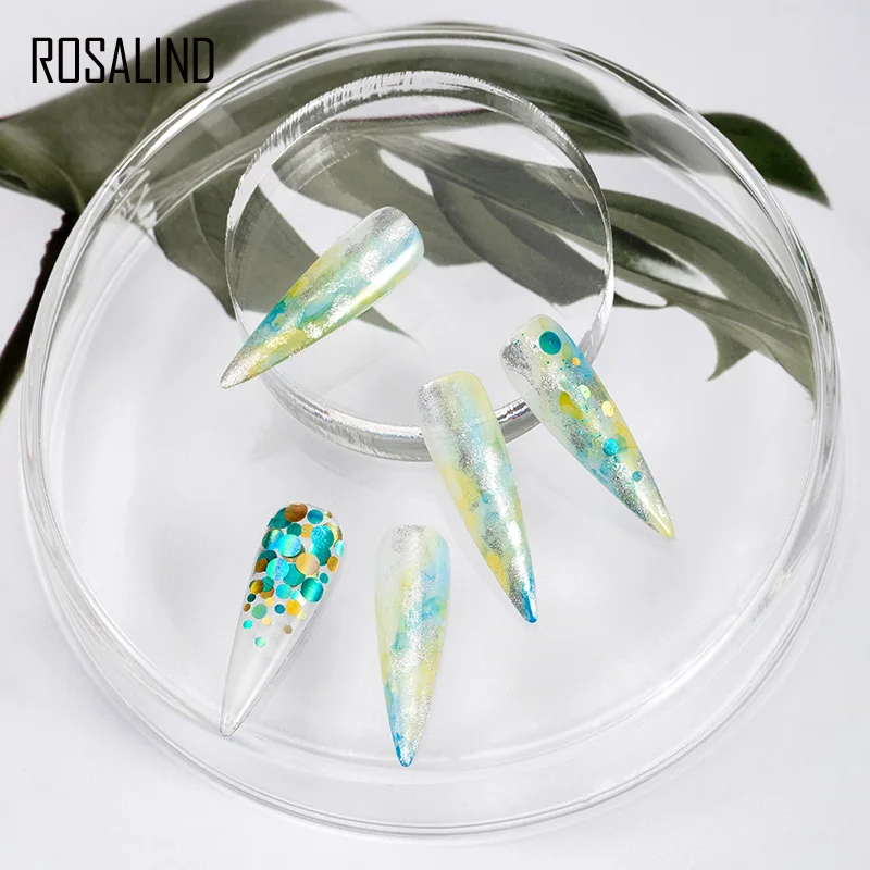 Гель для ногтей с блестками ROSALIND Blossom Гибридный гель основа 12 мл Полупостоянный