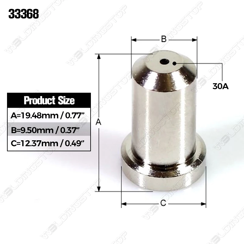 33368 наконечник сопла 30A для Esab PT-23 PT-27 плазменной резки фонарь аксессуары PKG/20 -
