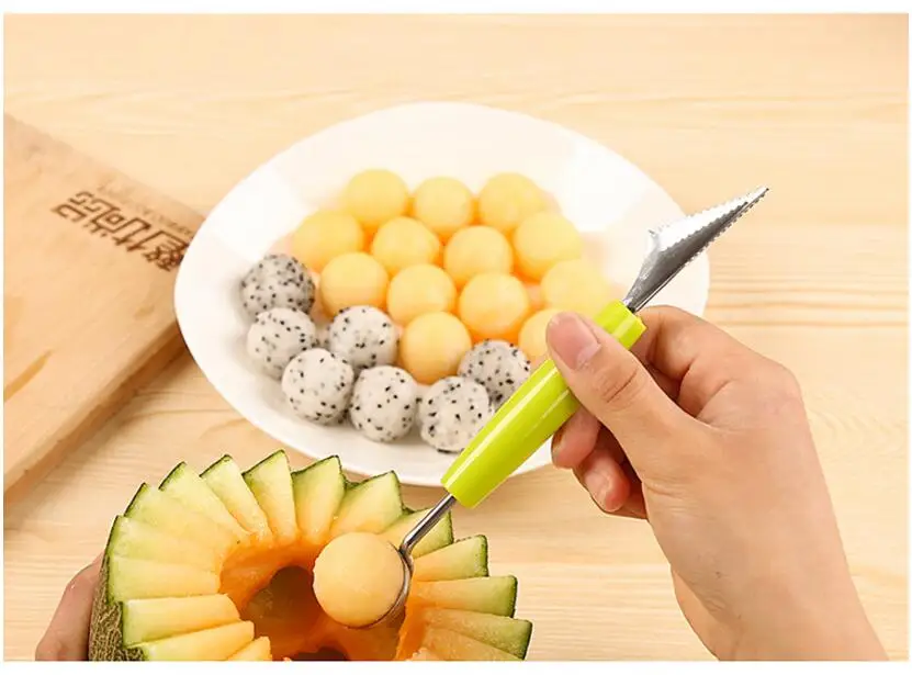 Нож для резки фруктов кухонный инструмент ложка-шарик металлическая дыня нож и