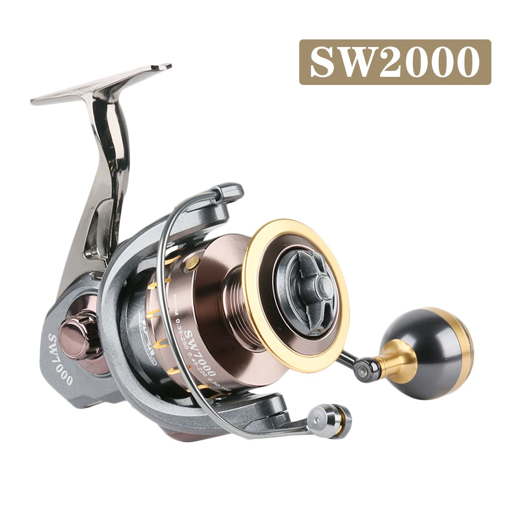 

SW2000-7000 Full Metal Carved Wire Cup Long-Distance Spinning Wheel Sea Fishing Reel Fishing Gear Metal Sound Plate 4+1BB Tick