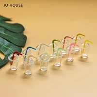 jo house small and chic mini milk tea cup straw model 112 dollhouse minatures model dollhouse accessories
