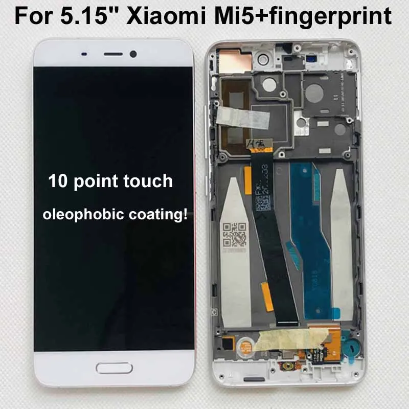 

Original Tested 10Touch For 5.15" Xiaomi mi5 M5 Mi5 LCD Display and Touch Screen Digitizer Assembly Part phone Accessories+Frame