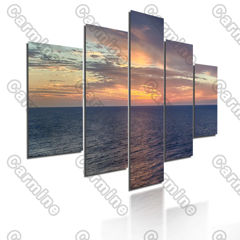 

Poster Morning Light The Sea Landscape Canvas Painting 5Pcs Posters Painting Wall Art Decoration for Living Room and Bedroom