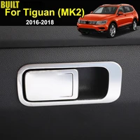 for volkswagen vw tiguan mk2 2nd gen 2016 2017 2018 chrome storage box glove box door handle cover trim cap sticker decoration