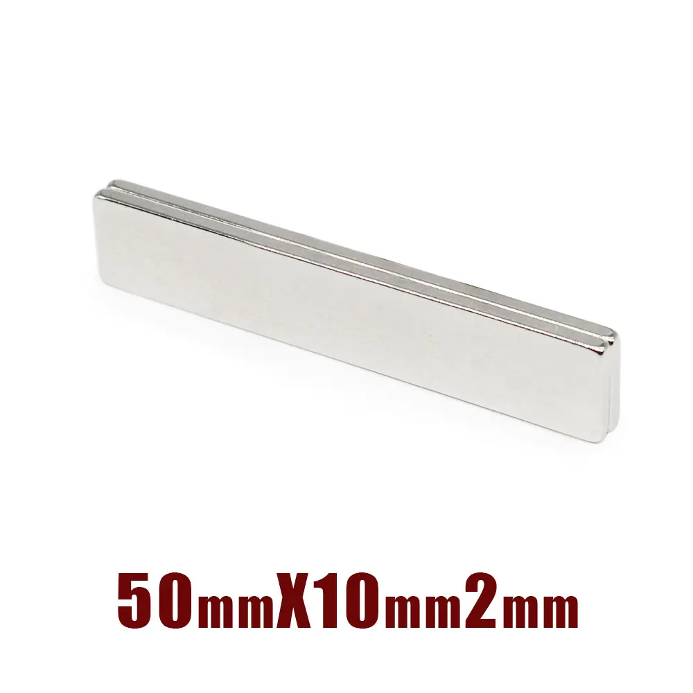 

2/5/10/20/50PCS 50x10x2mm Thin Block Strong Rare Earth Magnet N35 Rectangular Neodymium Magnets 50x10x2 Strip Magnet 50*10*2 mm