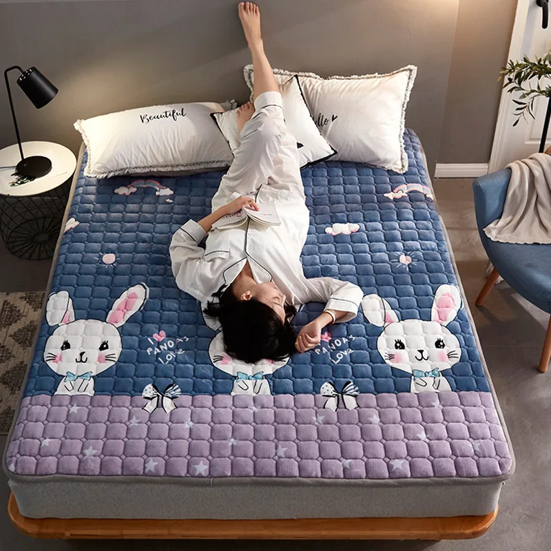 

Non-slip to keep warm Flannel Mattress Warm King&Queen Size Mattress Single And Double Soft Cushions Pad For Student Dormitory