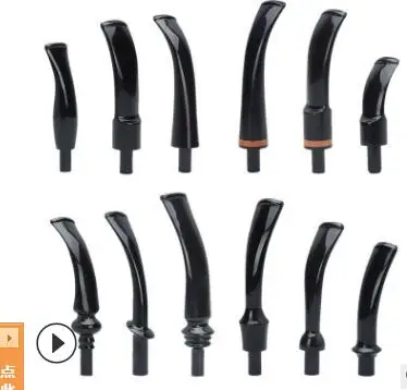 

3pcs New Black Ebonite vulcanizates mouthpieces Stem For Tobacco Smoking pipe round saddle 3-7.2 mm optional