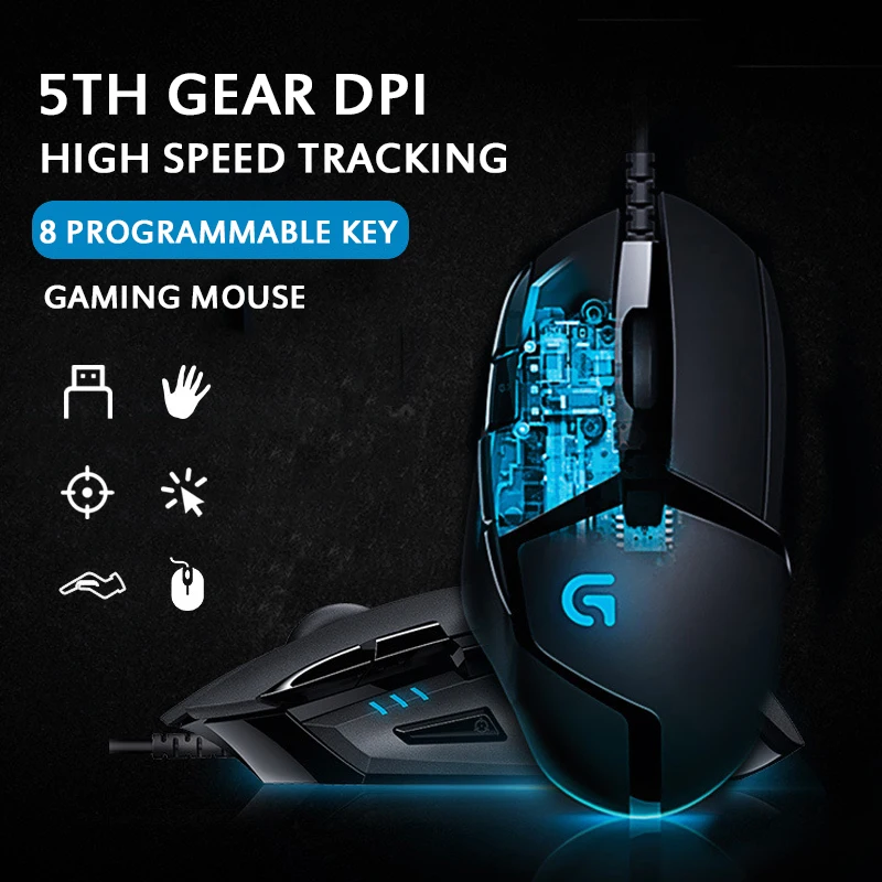 Оригинальная игровая мышь G402 Hyperion Fury оптическая 4000DPI высокая скорость для ПК