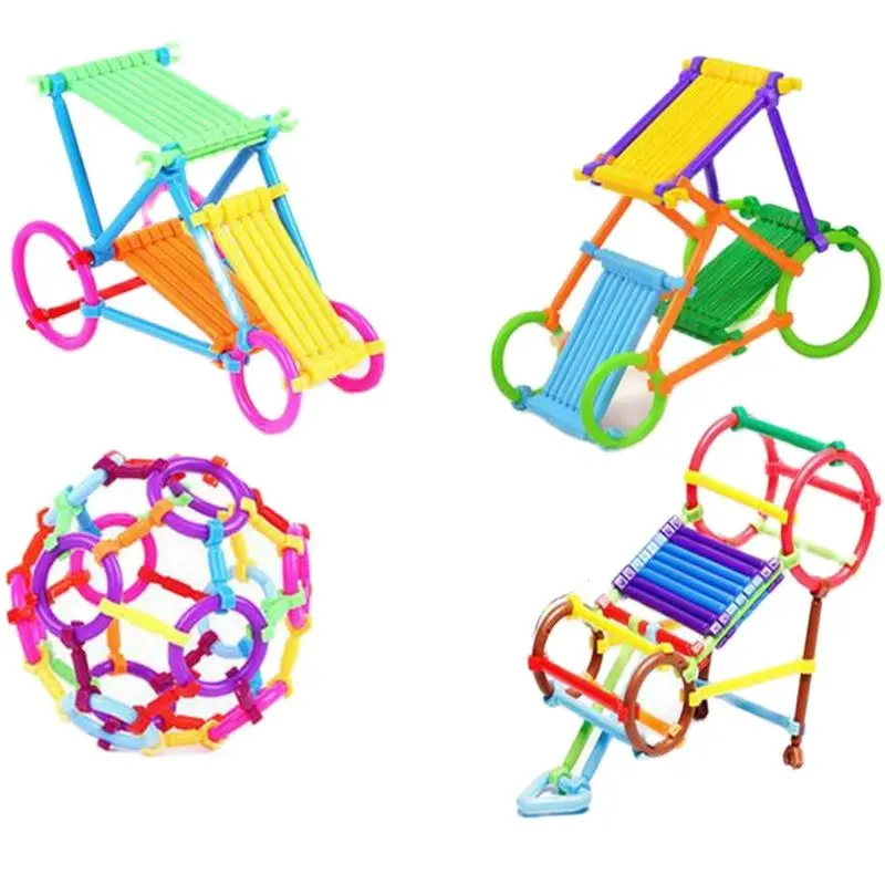 

256pcs/set Plastic DIY Model Building Blocks Sticks Assemblage Construction Bricks Intelligence Educational Toys for Kids Gifts