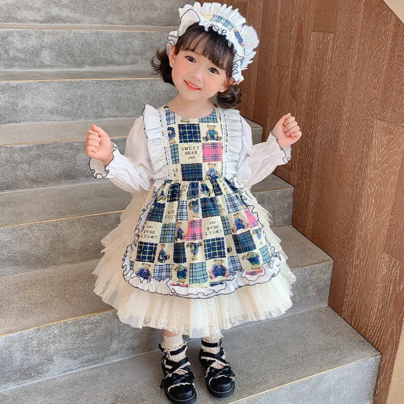 

Детское весеннее платье мибрало, юбка лолита и повязка на голову, платье принцессы вечерние для вечеринки, дня рождения, платье, детские пла...