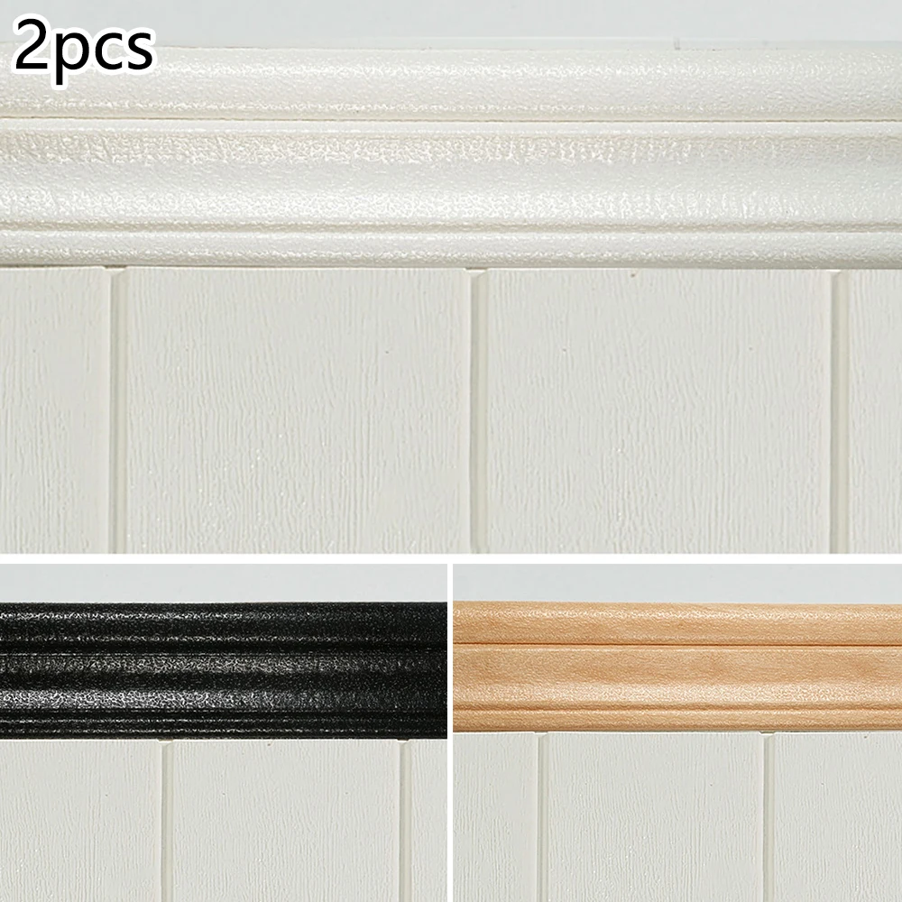 

2Pcs 3D Marble Adhesive Wall Sticker Removable Waist Line Home Decor Mildew Proof