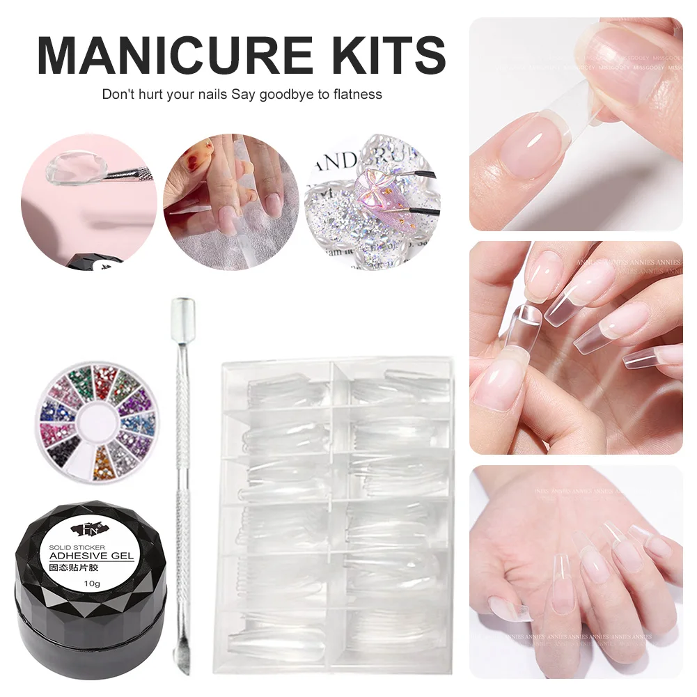 

10ml Solid Nail Tip Gel Press On Adhesive Gel Sticker for Fake Nail Tips UV LED Polish Gel Soak off Soft Gel Nail Art Tool