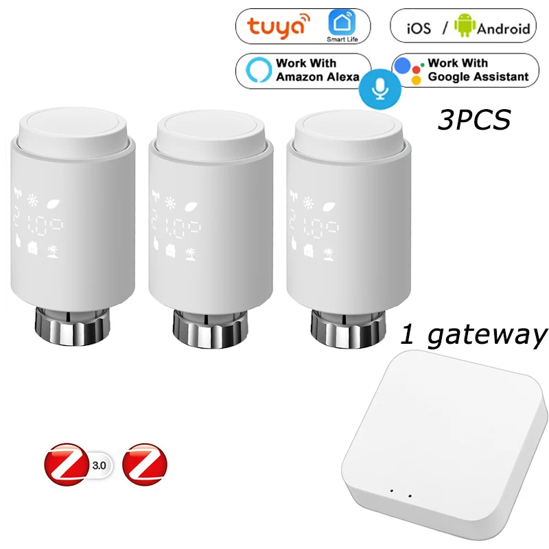 

Термостат ZigBee Tuya, умный программируемый привод радиатора, с голосовым управлением