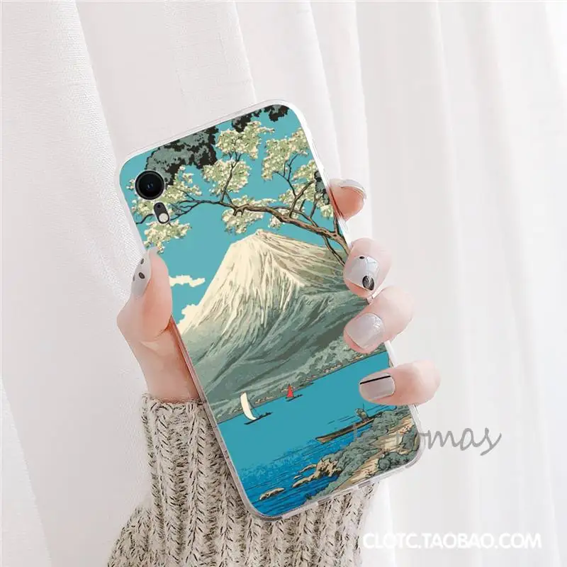 

Fuji Mountain Japanese style Art Ukiyoe Phone Case For iphone 12 5 5s 5c se 6 6s 7 8 plus x xs xr 11 pro max mini
