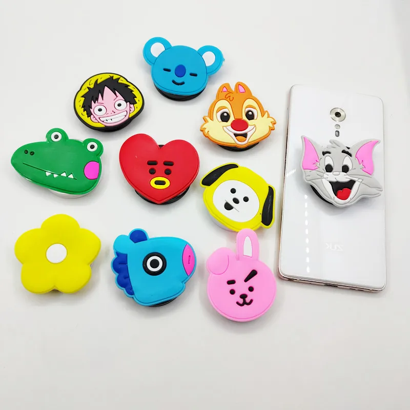 

NEW Cartoon Round Universal Mobile Phone Ring Holder Airbag Gasbag fold Stand Bracket Mount For iPhone XR Samsung Huawei Xiaomi