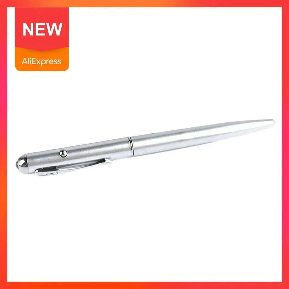 

Silver Counterfeit Pen Uv Led Light Invisible Ballpoint School With Ink Pen Ink Supplies Office Invisible Plastic Met E5E6