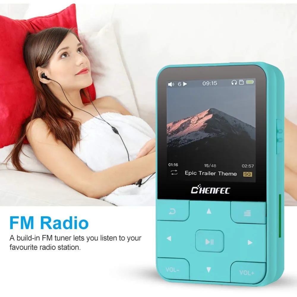 Мини клип Bluetooth MP3-плеер HIFI без потерь Музыкальный плеер с рекордером, fm-радио Поддержка TF карты+ повязка
