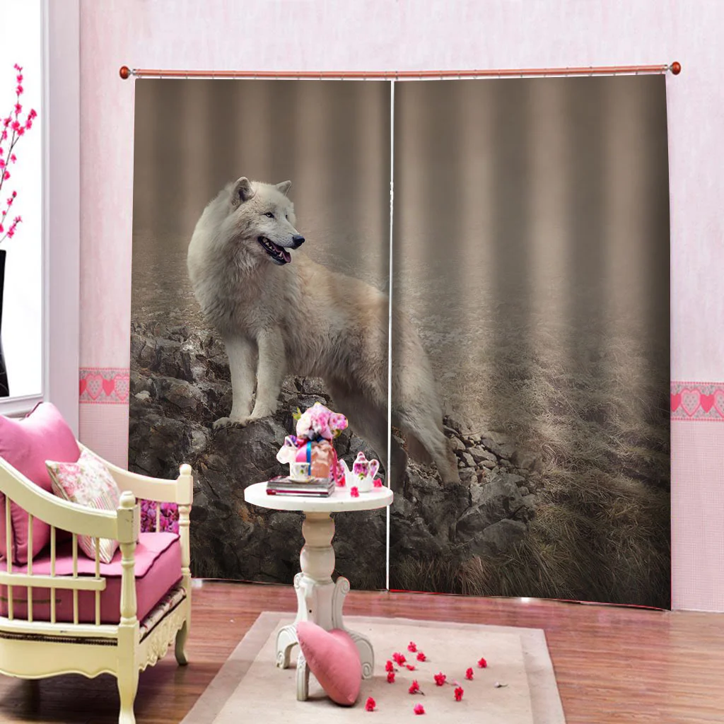 

High Quality 3D Blackout Window Curtain The Animal Curtains For Living Room Bedroom Kitchen Window Drapes Wolf Photo Drapes