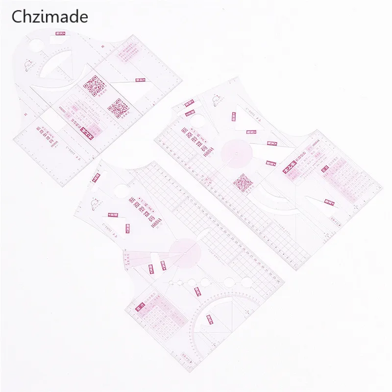 Lychee Life 3 шт./лот 1:1 Прозрачная женская ткань дизайн линейка шаблон для рисования одежды прототип линейка швейный инструмент