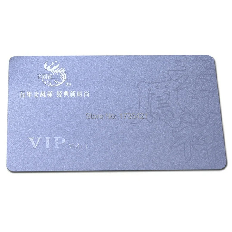 Gold/silver stamped salon gift custom business plastic cards