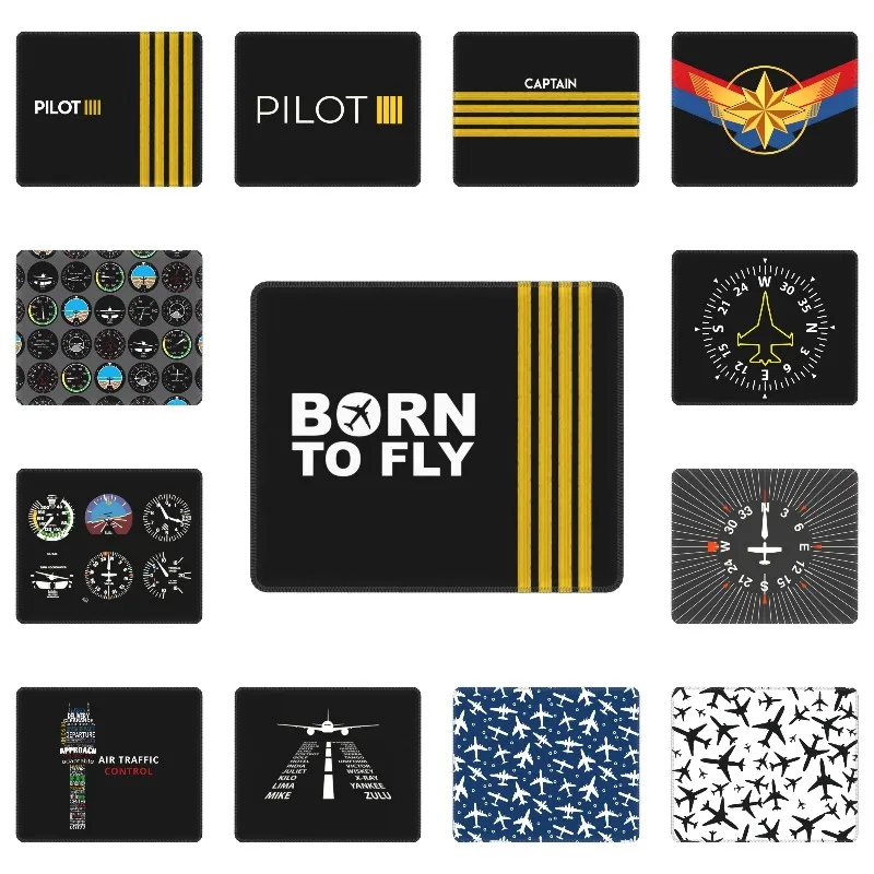 

Born To Fly Captain Stripes Gaming Mouse Pad Non-Slip Rubber Mousepad Aviation Aviator Pilot Office Decor Computer PC Table Mat