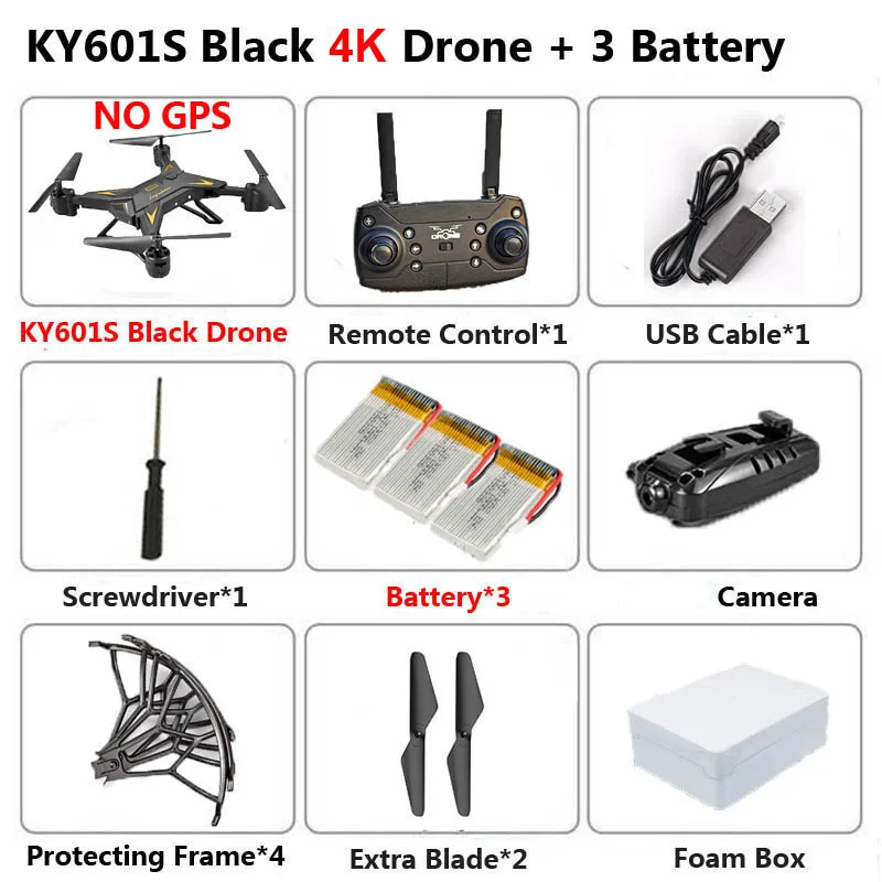 KY601S 4K B 3B KY601G KY601S Профессиональный Дрон с камерой 4K HD 5G WiFi gps FPV дистанционное управление расстояние 2 км RC Квадрокоптер вертолет детские игрушки - Цвет: KY601S 4K B 3B