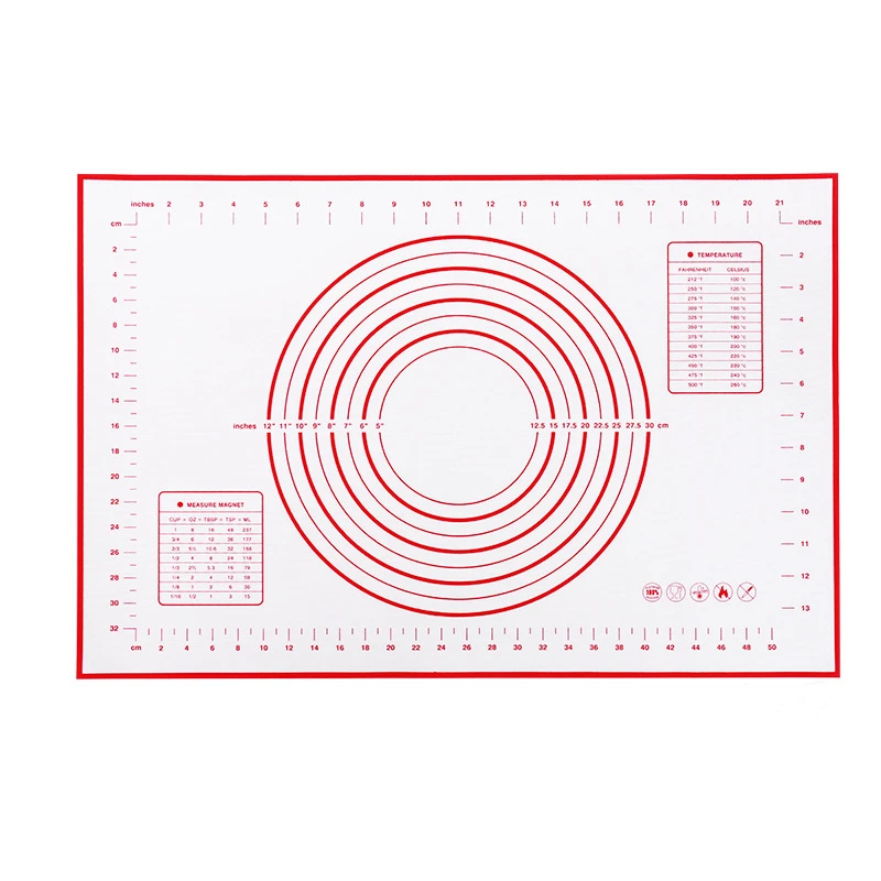 Антипригарный силиконовый коврик для выпечки раскатки муки весы тортов