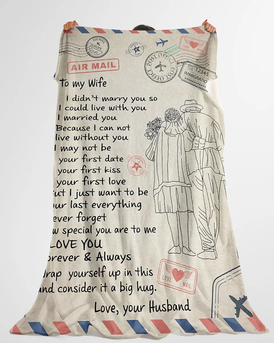 Надпись о любви от мужа к жене | Удобное и высококачественное Флисовое одеяло из