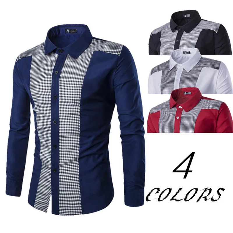 Мужская хлопковая рубашка с отложным воротником ZOGAA приталенная Однотонная в