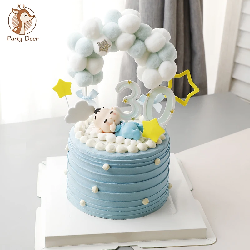 

Украшение для первого дня рождения для мальчиков и девочек, 100 дней, украшение для спящего ребенка, топпер для торта, товары для дня рождения,...