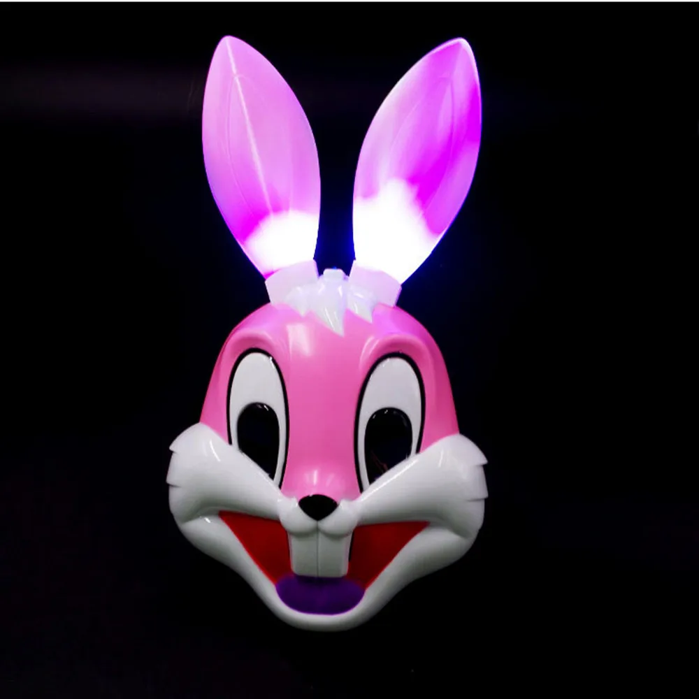 Rabbit(LED) Светодиодный светильник Вечерние Маски Костюм Железный человек/Халк/Американский капитан шлем из фильма маски вечеринка Хэллоуин Детские игрушки дропшиппинг - Цвет: Rabbit(LED)