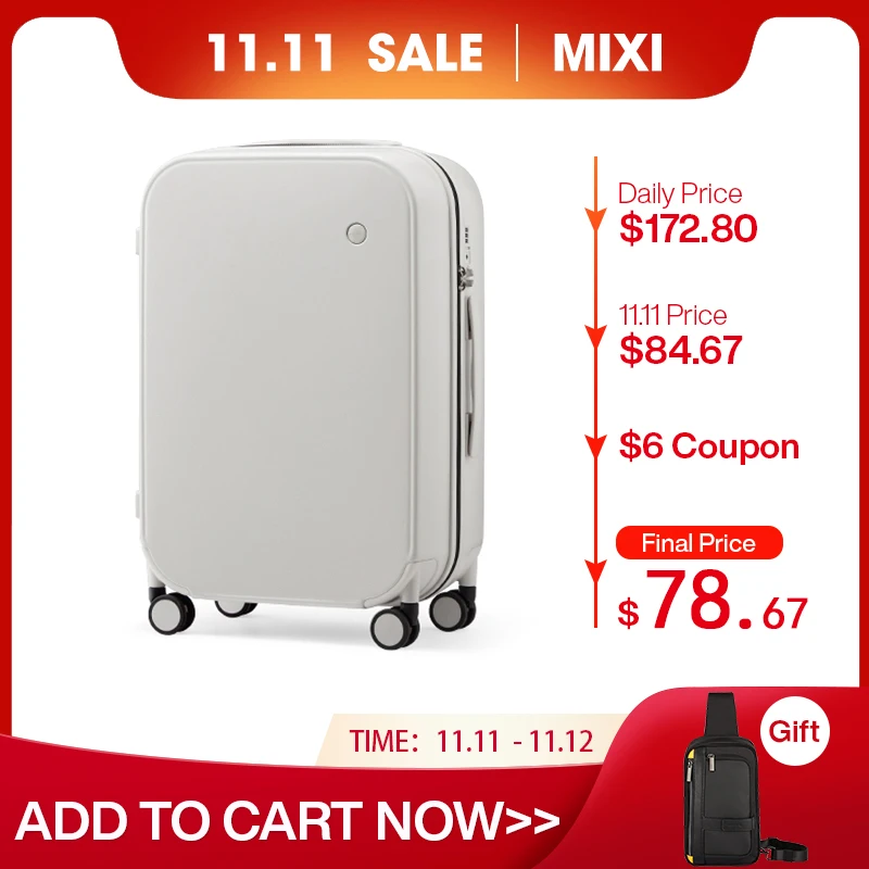 

Mixi Patent Design Travel Luggage Women Men Suitcase On Wheels Spinner Trolley Case Bag 18" Carry On 20" 24" Check In 100% PC