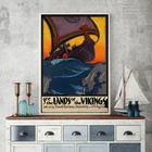 Винтажный постер для путешествий в скандинавском стиле, Настенная картина с изображением викингов, лодок, морских звезд, на холсте, декоративная живопись в скандинавском стиле