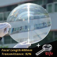fresnel lens 300mm large plastic pmma lens focal length 2000 400 optical magnifier solar concentrator threaded lens solar cooker
