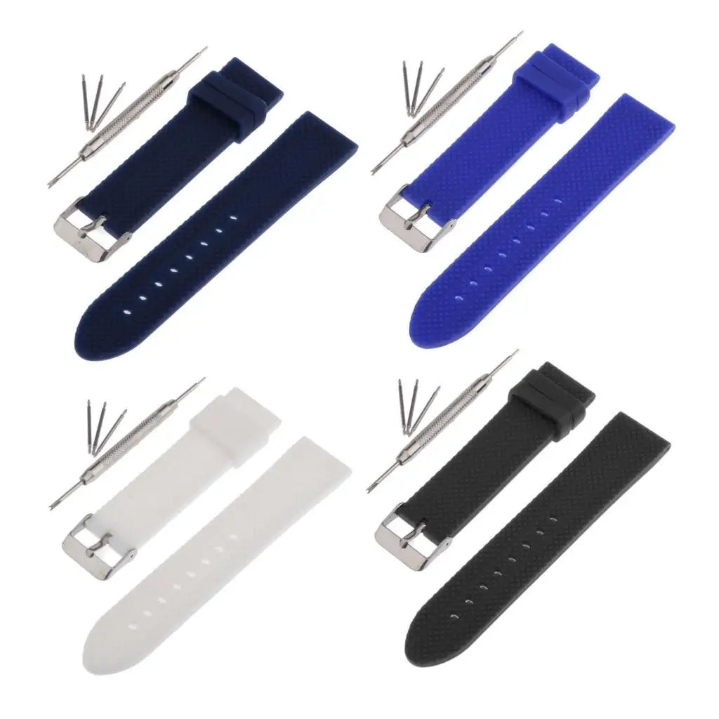 

Replacement 22mm Silicone Watch Strap Watch Band & Tool for Watch 4 Colors