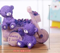 piggy bank lavender bears car of resin furnishing articles bear birthday gift childrens day unisex simulation cash register