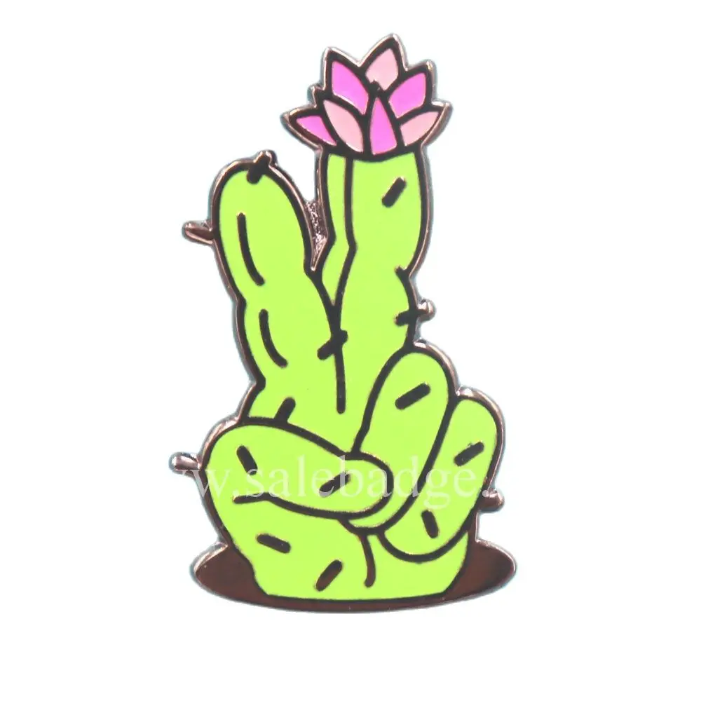 

Жесткие эмалевые заколки из цинкового сплава в виде кактуса черного никеля