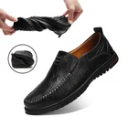Мужская повседневная обувь из натуральной кожи, дизайнерские мужские мокасины, дышащие слипоны, обувь для вождения, размера плюс, 37-47