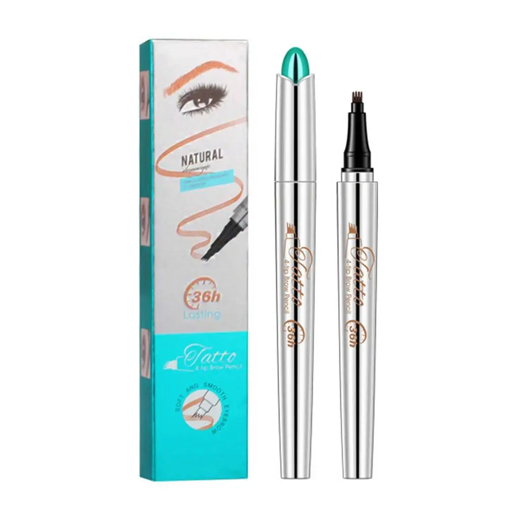 

Карандаш для бровей с вилкой и кончиком, карандаш для бровей с микролезвиями, Женский карандаш для бровей с длительным сроком службы для мак...