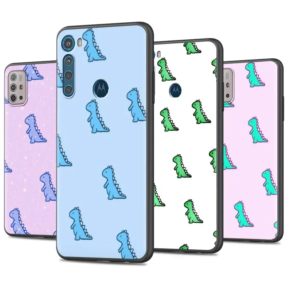 coques for motorola moto one fusion plus g30 g8 power g9play soft phone case antifall e6s hyper g stylus capa cute blue dinosaur free global shipping