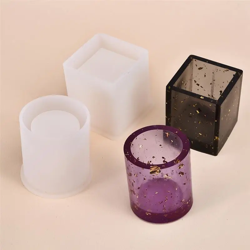 

Silicone Mold Dried Flower Resin Decorative Craft DIY Storage Pen Holder Mould Epoxy Resin Concrete Molds Candle Pot Mold